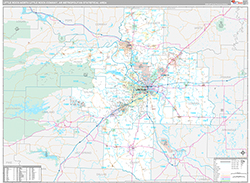 Little Rock-North Little Rock-Conway Metro Area Wall Map Premium Style 2026